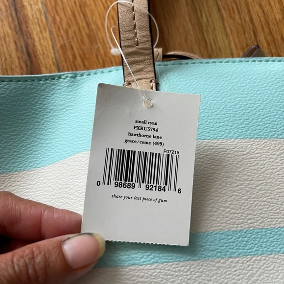 Kate Spade New Purse Tote Blue & White Small Ryan - Picture 2 of 4
